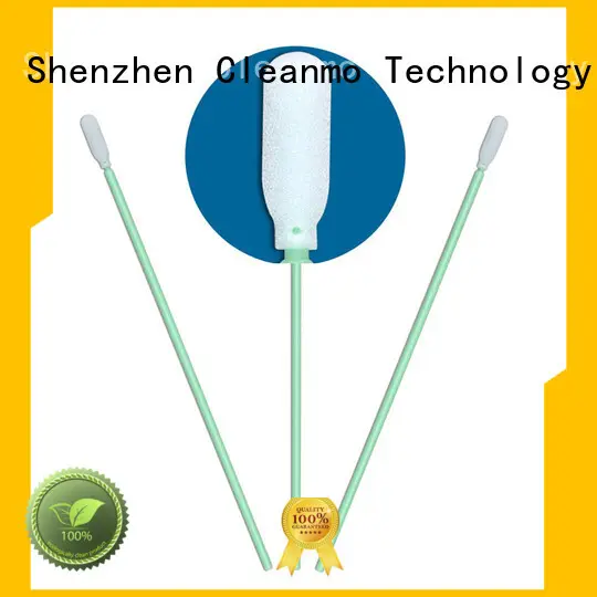 Cleanmo green handle foam tipped swabs manufacturer for Micro-mechanical cleaning 1