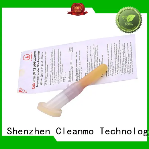 Cleanmo long plastic handle with 2% chlorhexidine gluconate cotton tipped applicators factory for surgical site cleansing after suturing 1