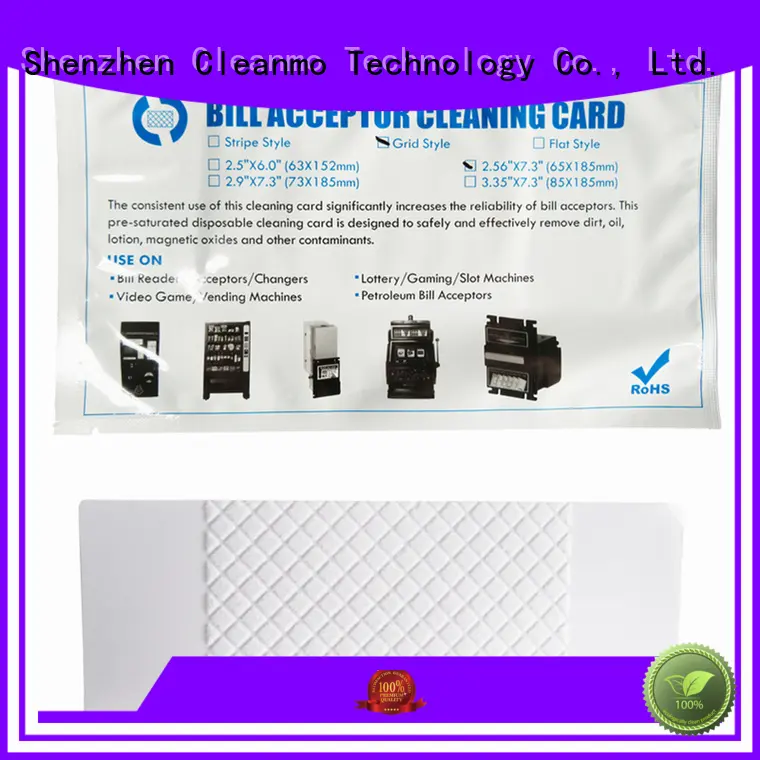 Cleanmo pvc bill validator cleaning cards factory for dollar bill readers 1