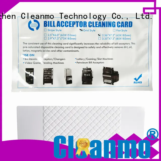 Cleanmo flocked fabric bill validator cleaning cards manufacturer for readers 1