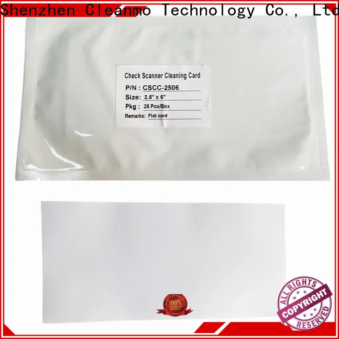 Cleanmo check reader cleaning card supplier for Digital Check TellerScan 1