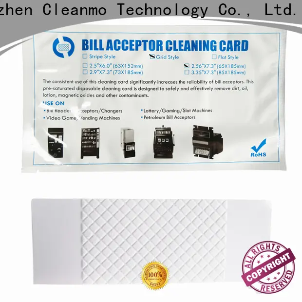 Cleanmo disposable atm cleaning cards manufacturer for dollar bill readers 1