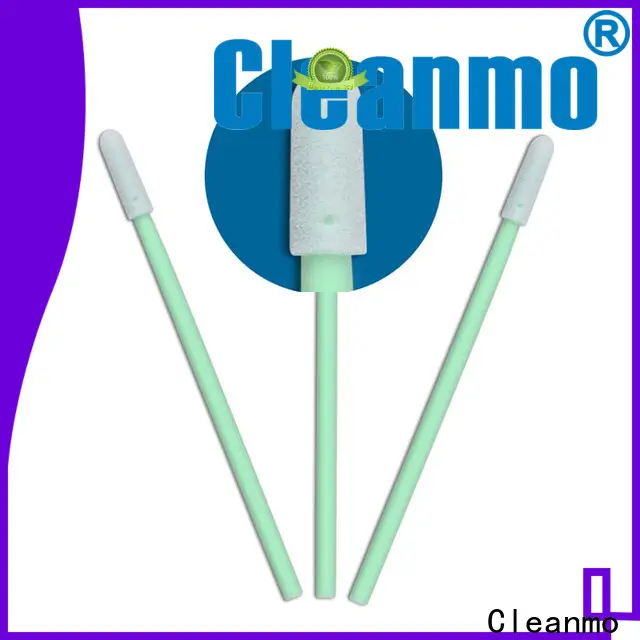 Cleanmo green handle medical cotton swab stick supplier for excess materials cleaning 1