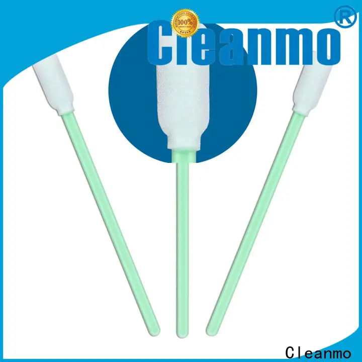 Cleanmo green handle mini cotton swabs supplier for excess materials cleaning 1