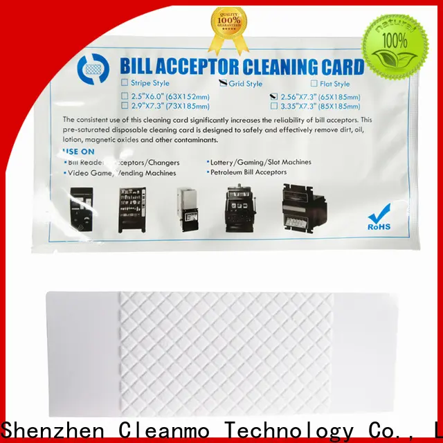 Cleanmo pvc alcohol cleaning cards supplier for dollar bill readers 1