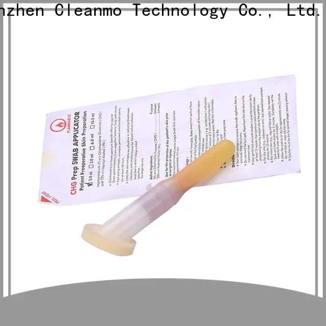 Cleanmo long plastic handle with 2% chlorhexidine gluconate CHG applicators wholesale for surgical site cleansing after suturing 1