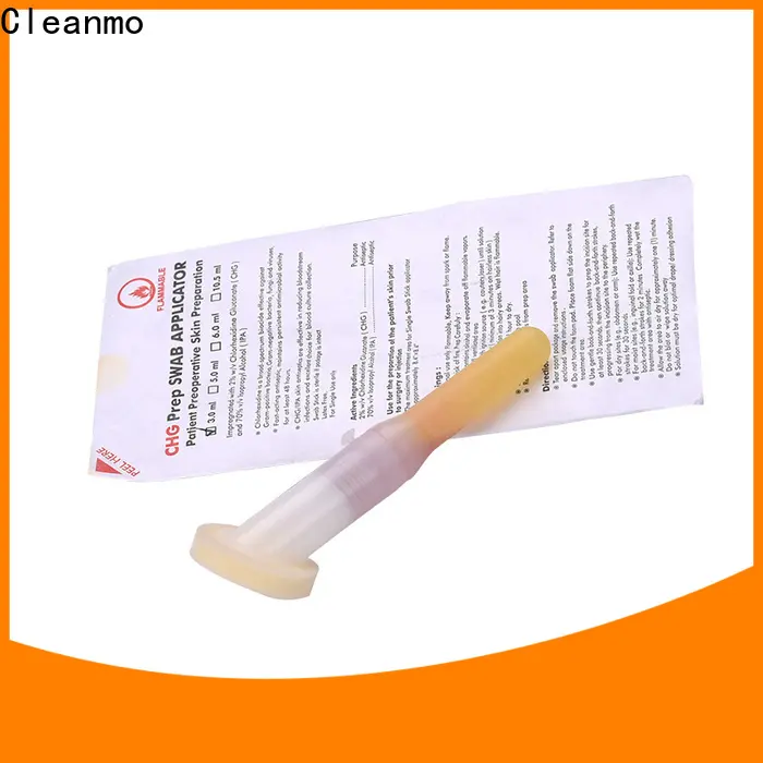 Bulk buy best surgical CHG applicator long plastic handle with 2% chlorhexidine gluconate manufacturer for surgical site cleansing after suturing 1