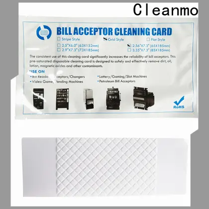 Cleanmo flocked fabric bill validator cleaning cards factory for currency counters 1