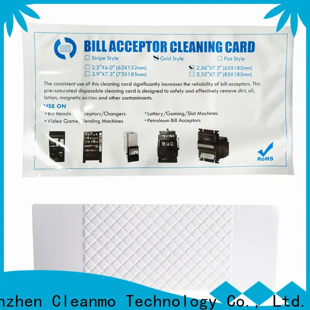 Cleanmo Custom ODM alcohol cleaning cards factory for dollar bill readers 1