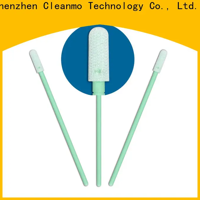 high quality knitted polyester swabs polypropylene handle supplier for optical sensors 1