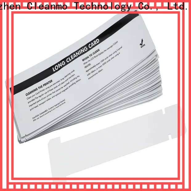 Cleanmo pvc zebra cleaning card manufacturer for Zebra P120i printer 1