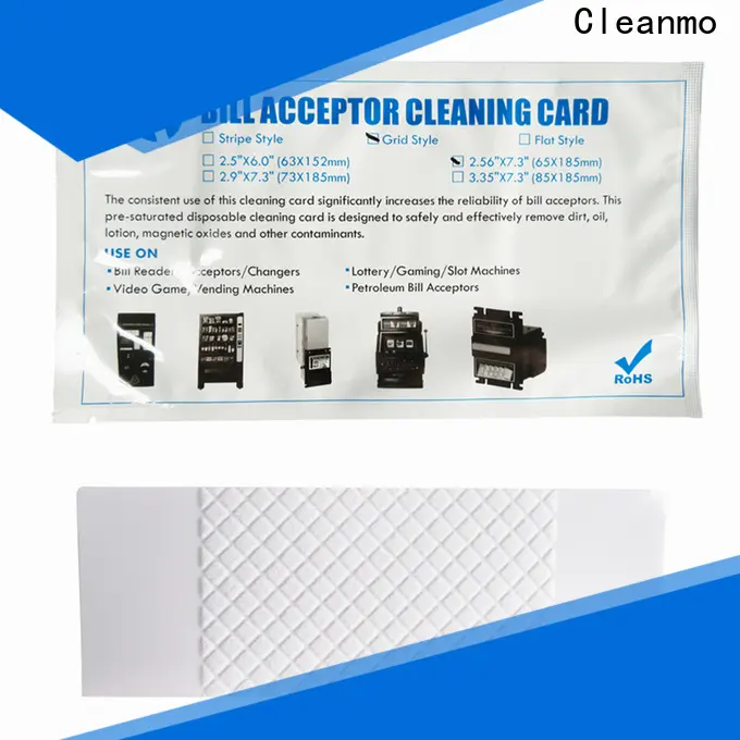 Cleanmo flocked fabric bill acceptor cleaning card manufacturer for currency counters 1