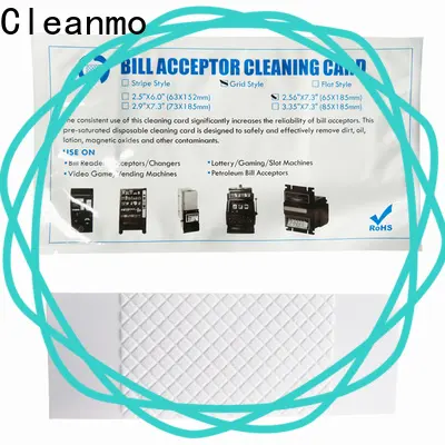 Cleanmo white alcohol cleaning cards manufacturer for dollar bill readers 1