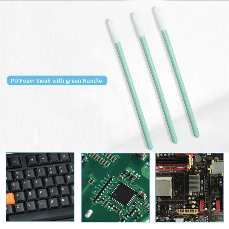 Bulk buy OEM plastic cotton buds green handle manufacturer for Micro-mechanical cleaning 6