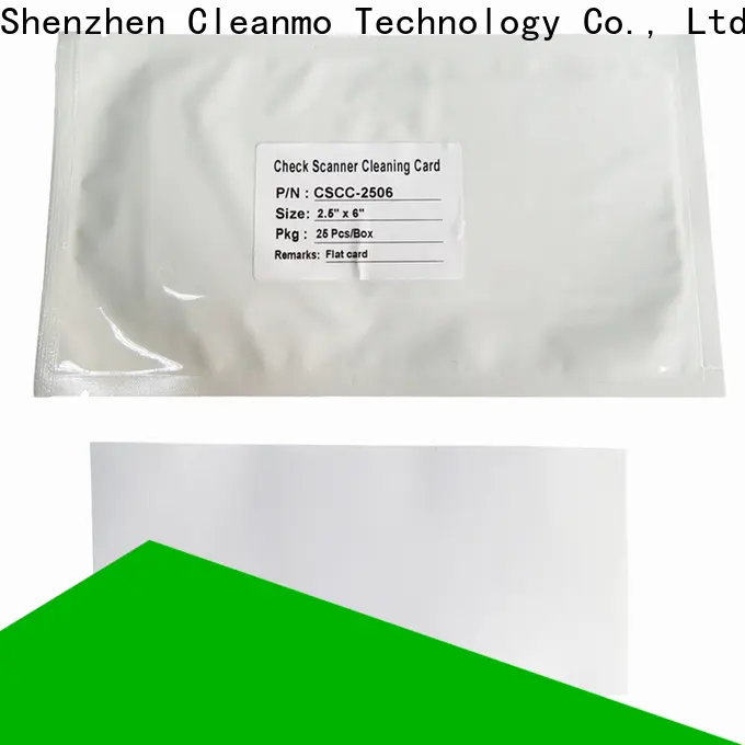 Cleanmo inexpensive panini check scanner cleaning card supplier for Digital Check TellerScan 1