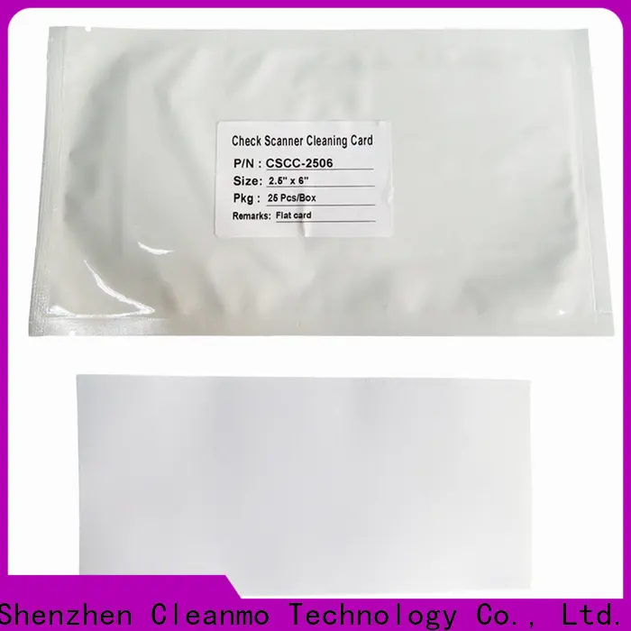 Cleanmo broader width panini check scanner cleaning card factory for Digital Check TellerScan 1