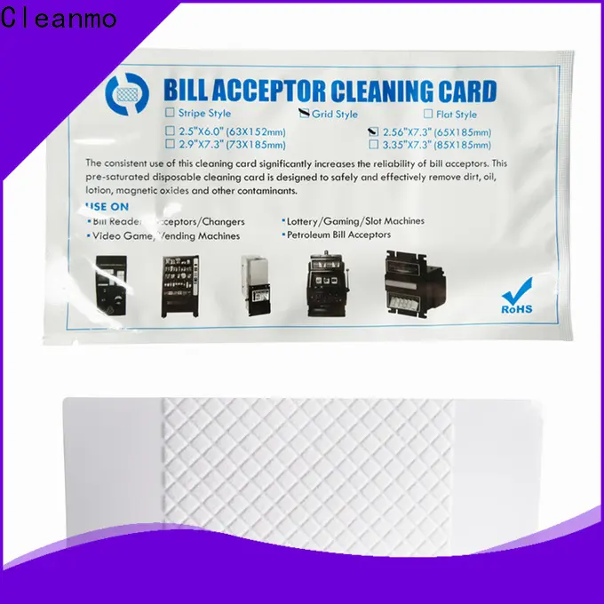 Cleanmo white bill acceptor cleaning card supplier for currency counters 1
