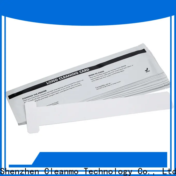 Cleanmo pvc zebra cleaning card supplier for Zebra P120i printer 1