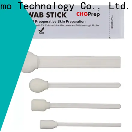 Cleanmo Polypropylene handle with 2% chlorhexidine gluconate individual first aid stirale swabs factory price for Surgical site cleansing after suturing 1