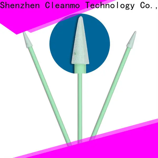 Cleanmo green handle Cleanroom Foam swabs factory price for Micro-mechanical cleaning 1