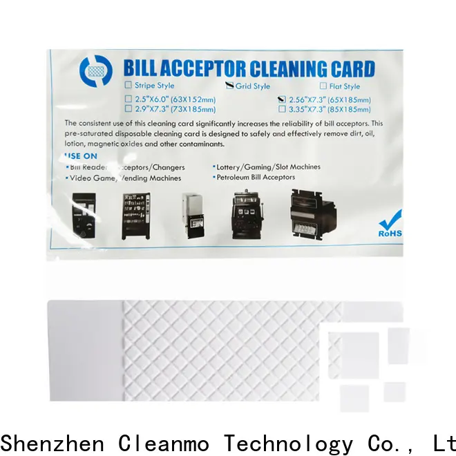 Cleanmo white bill acceptor cleaning card supplier for dollar bill readers 1
