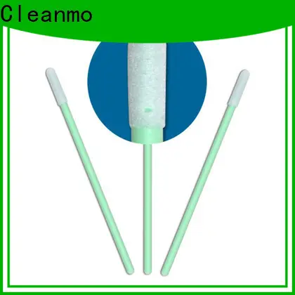 Cleanmo green handle cotton swabs long factory price for excess materials cleaning 1