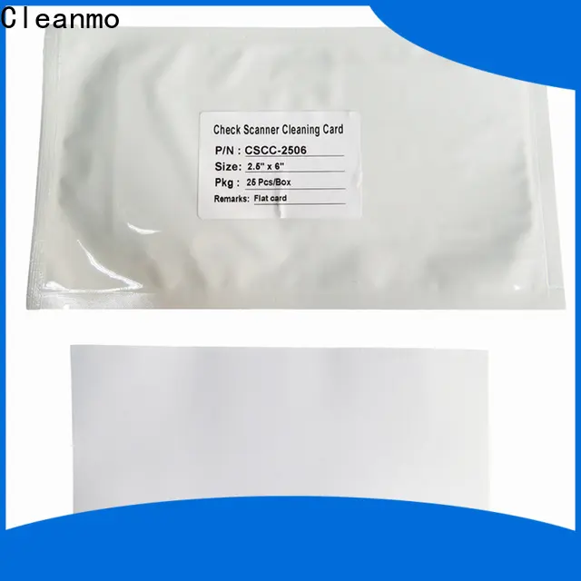 Cleanmo effective burroughs check scanner cleaning card supplier for Canon CR-55 Check Scanner 1