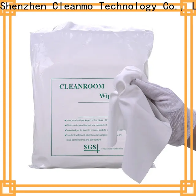 Cleanmo non-abrasive texture cleanroom polyester wipes factory direct for Stainless Steel Surface 1