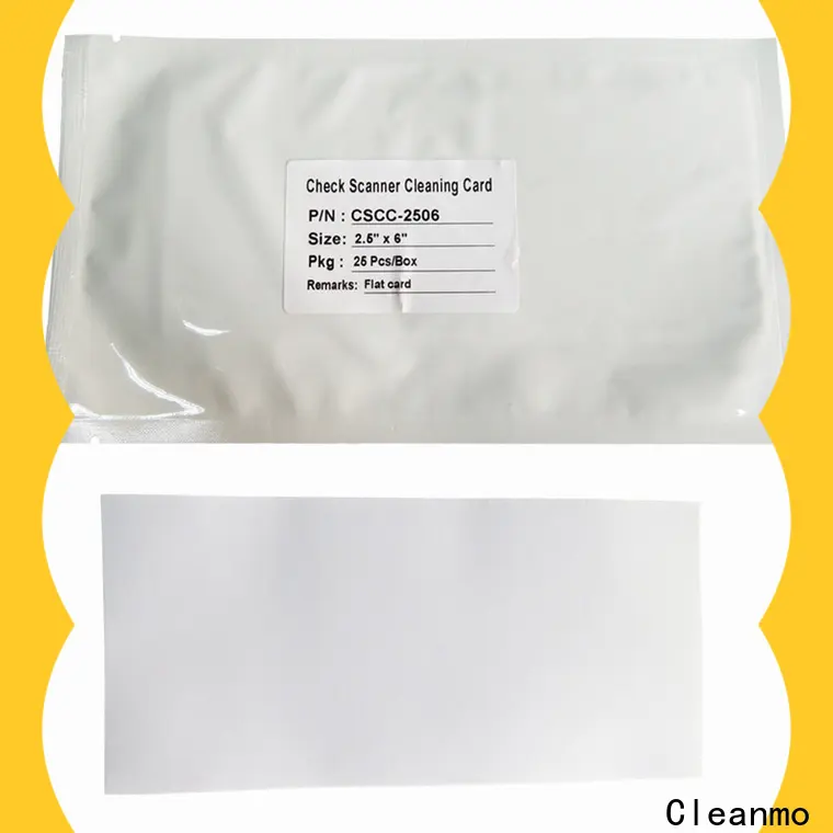 Cleanmo non woven fabric panini check scanner cleaning card manufacturer for Canon CR-55 Check Scanner 1
