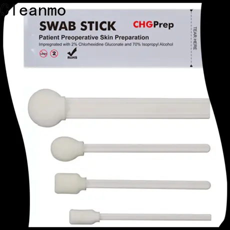 Cleanmo Polypropylene handle with 2% chlorhexidine gluconate anti bacterial swabs factory price for Surgical site cleansing after suturing 1