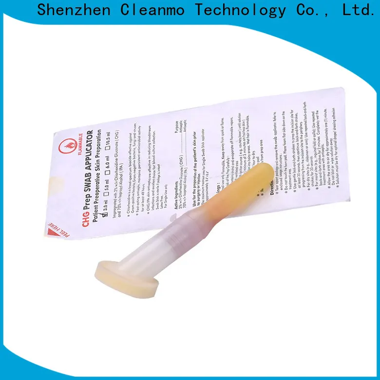 Cleanmo long plastic handle with 2% chlorhexidine gluconate Medical Sterilized applicator manufacturer for dialysis procedures 1