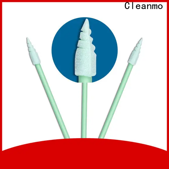 Cleanmo green handle long stem cotton swabs wholesale for Micro-mechanical cleaning 1