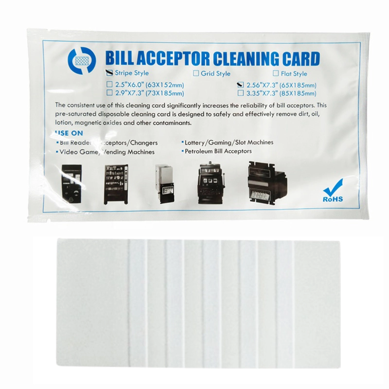 Bill Validator Cleaner Strilp Style Flocked Cleaning Card 1