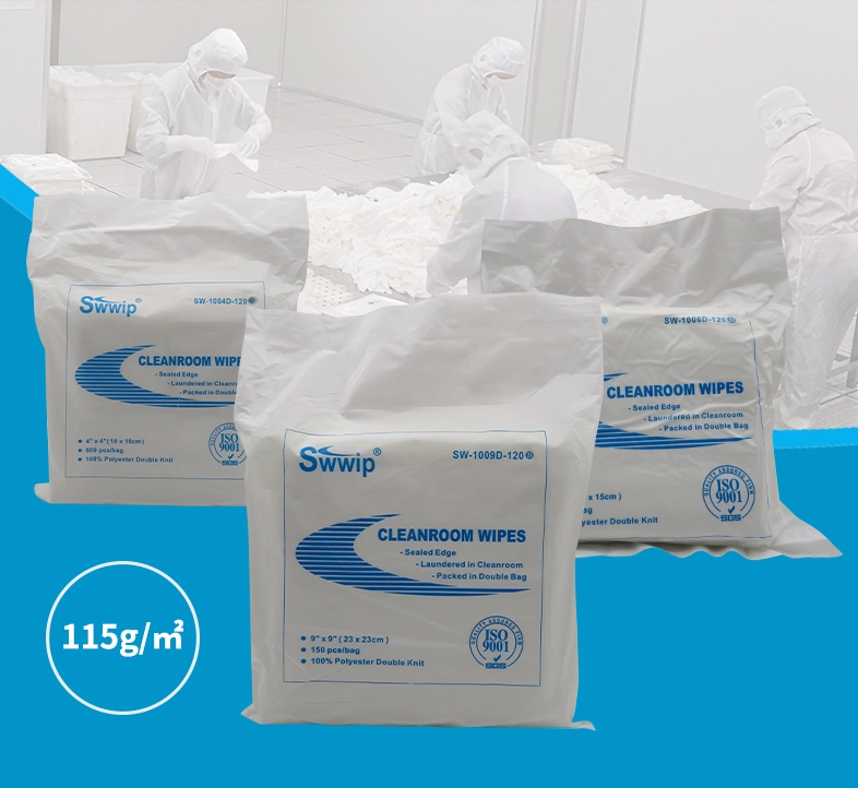 Polyester Clean Room Wiper 115GSM Class 1000 4inch 6inch 9inch 12inch 1