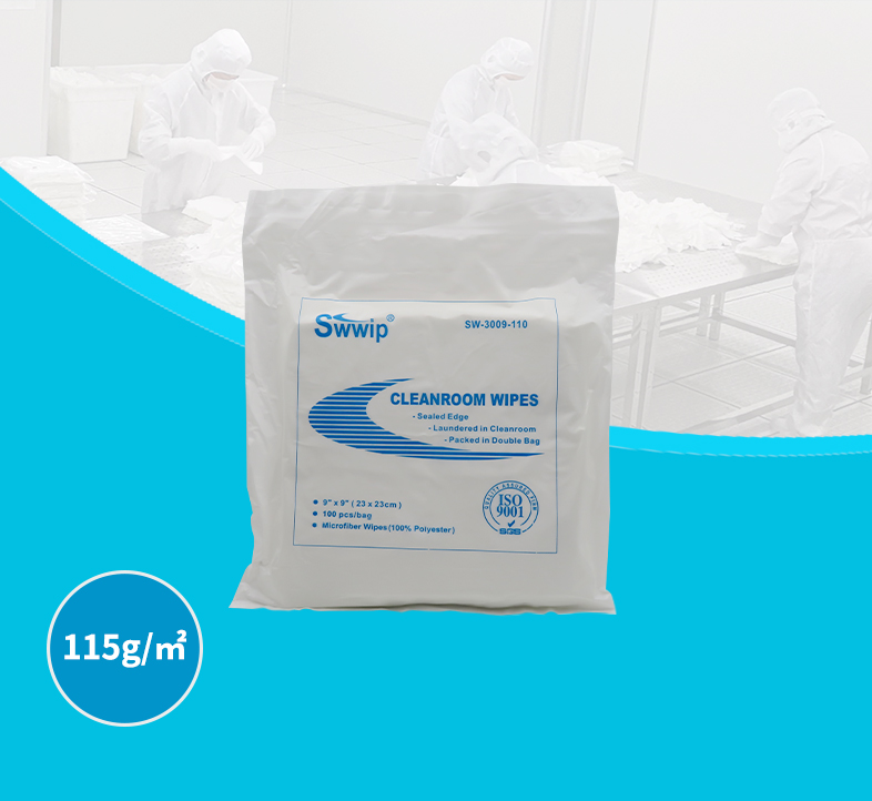 Polyester Wiper for Cleanroom 110GSM Class 1000 4inch 6inch 9inch 12inch 2