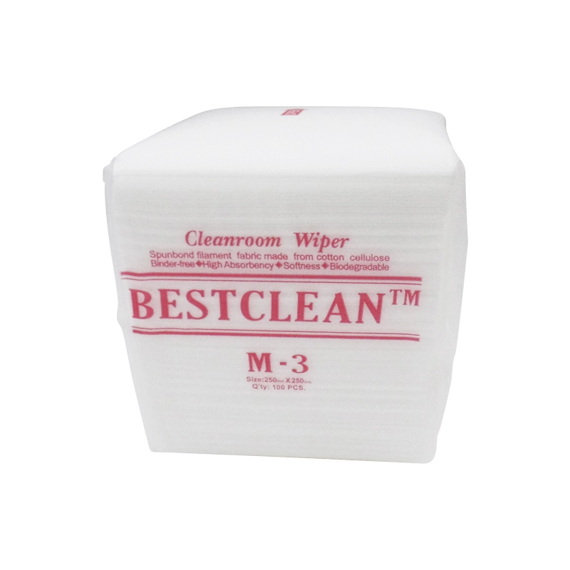 Non Woven Wipes Lint Free M-3 Industrial Cleanroom Viscose Bemcot Cleaning Wiper 9*9 inch 1