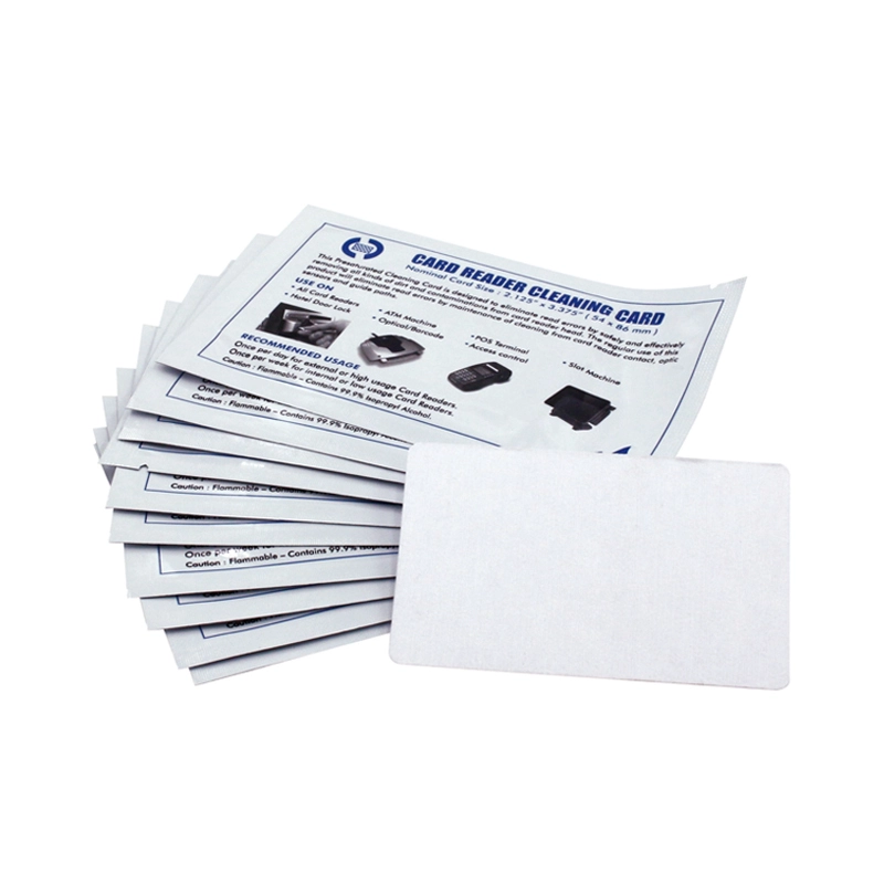 Kit de limpeza IDP-670120 – 10 unidades de cartões de limpeza com álcool isopropílico CR80 1