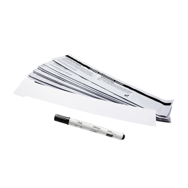 Cleanmo AlphaCard IDCK-COMPASS Cleaning Kit – Long T-Shape Cleaning Cards & IPA Cleaning Pen for AlphaCard Compass Printers 1