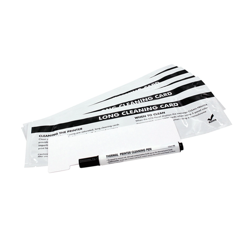 Kit de nettoyage AlphaCard IDCK-PILOT – Cartes de nettoyage courtes en forme de T et stylo de nettoyage IPA pour imprimantes de cartes d&#39;identité AlphaCard Pilot 1