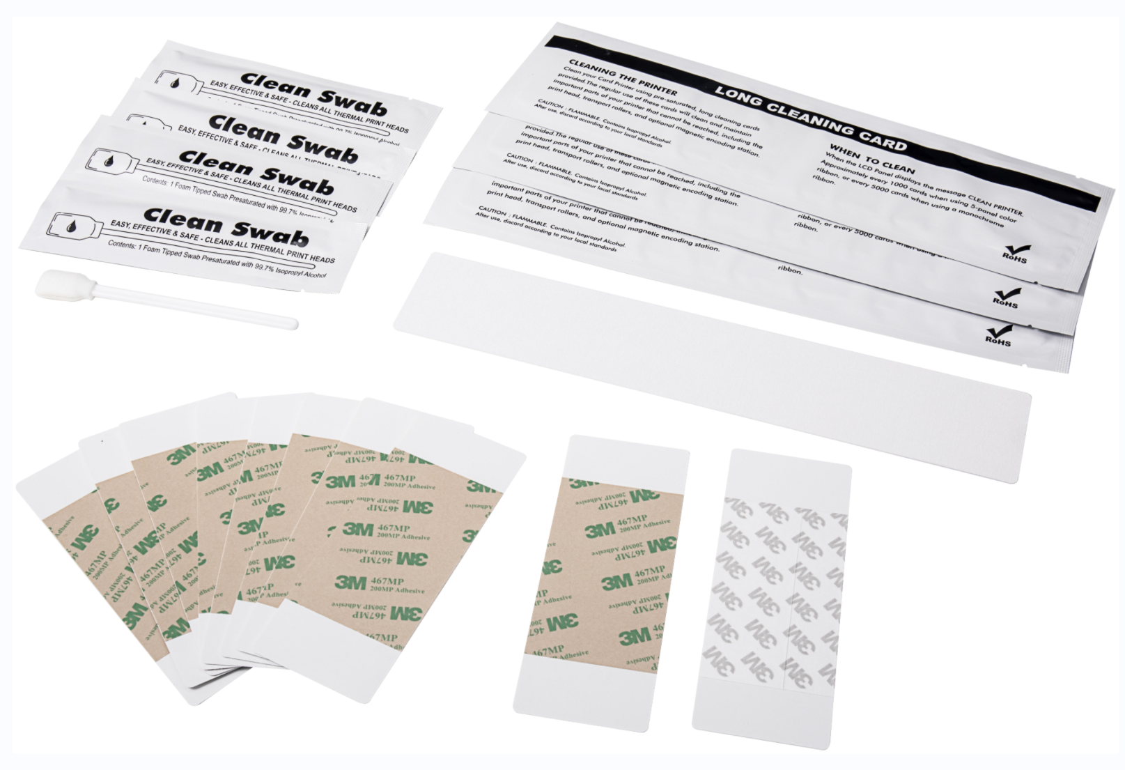 Kit de nettoyage d'imprimante Fargo 86177N avec cartes et écouvillons de nettoyage 1