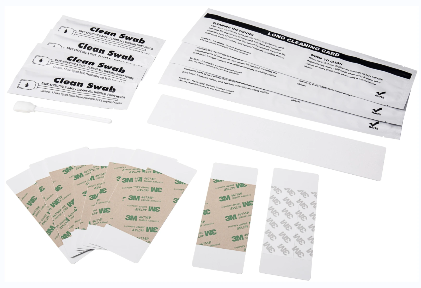 Набор для чистки принтера Fargo 86177N с чистящими картами и тампонами 1