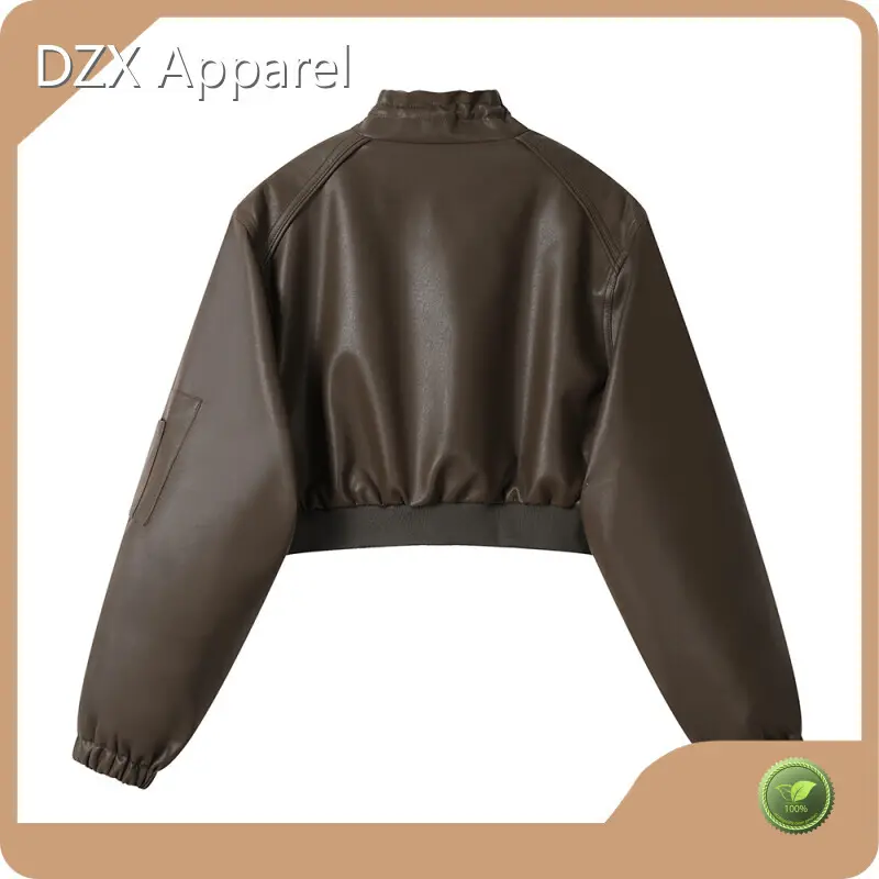 Brown Leather Look Jacket Womens for Marketplace Factory Direct Supply 1