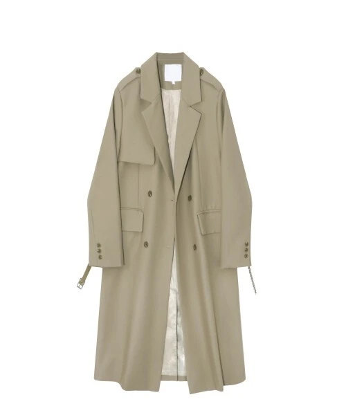 Gabardina holgada beige para un atuendo informal de negocios 1