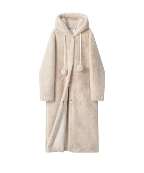 Chaqueta de piel sintética con capucha para invierno 1