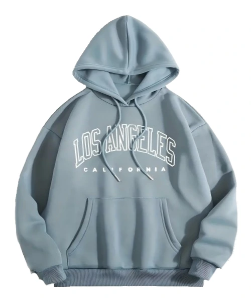 Light Blue Letter Sweatshirt for Casual Comfort Everyday 1