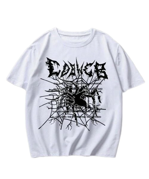 Men's Spider Letter Graphic Tee for Halloween and School Events 1