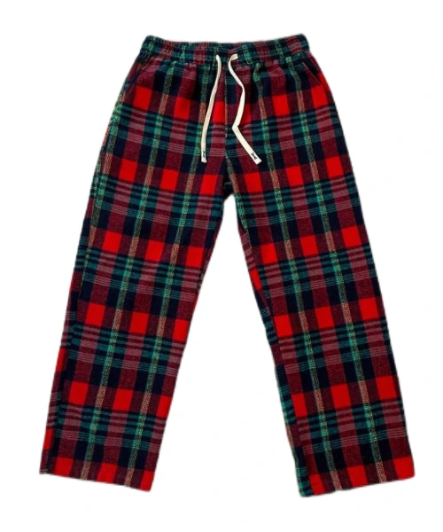 Men's Drawstring Waist Plaid Wide Leg Loose Casual Pants 1