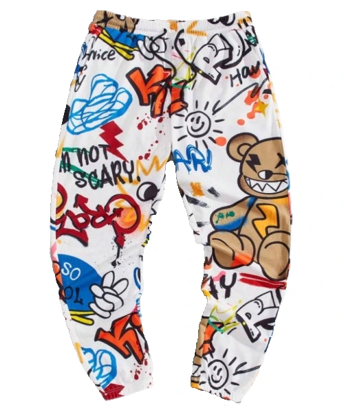 Hombres Pantalones deportivos con estampado de dibujos animados Pantalones largos para correr Graffiti Vacaciones Amigos divertidos 1