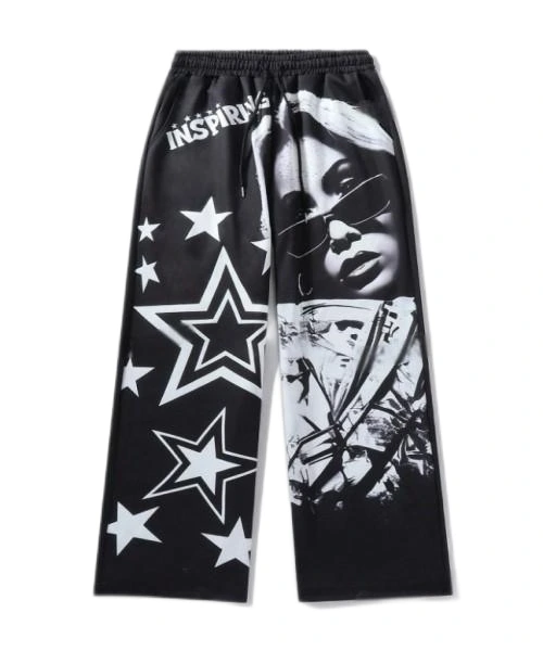Men's Simple Printed Casual Sweatpants, School 1
