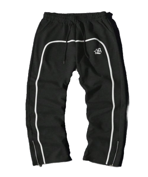 Men's Casual Color Block Drawstring Waist Jogger Pants With Zipper Hem 1